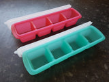 JSK - Slim, Silicone Ice Cube Tray with Lid,  Extra Large Ice Cubes (2 Tray Pack)