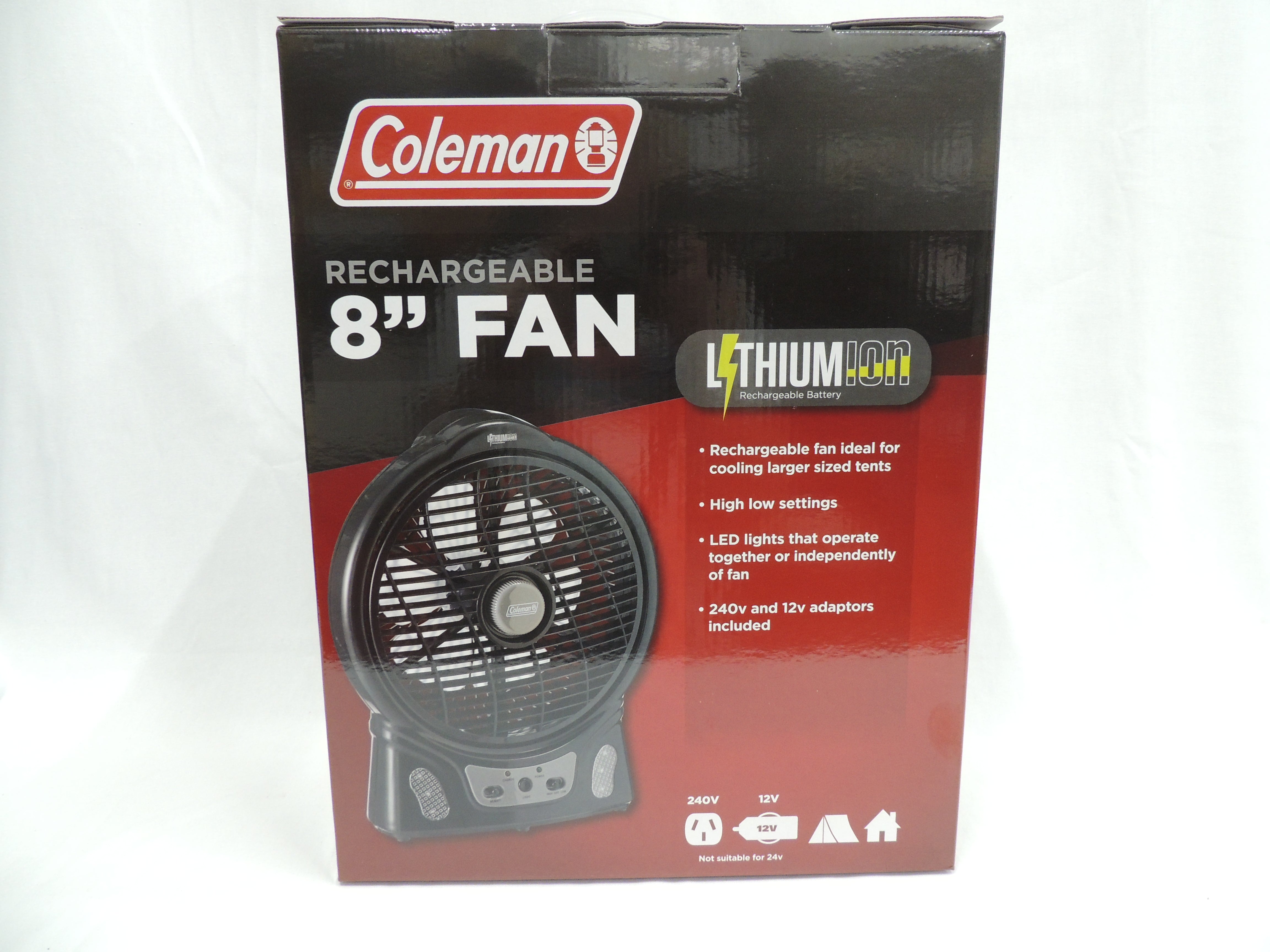 coleman 12 rechargeable fan