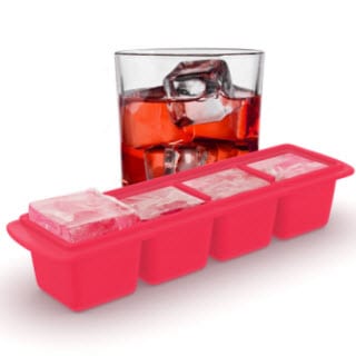 Slim, Silicone Ice Cube Tray with Lid, Extra Large Ice Cubes (2
